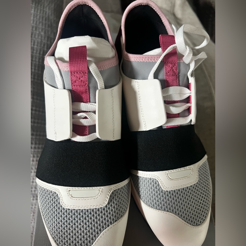 Balenciaga Race Runner Sneakers White/Rose size 40 EU Women’s New In Box.